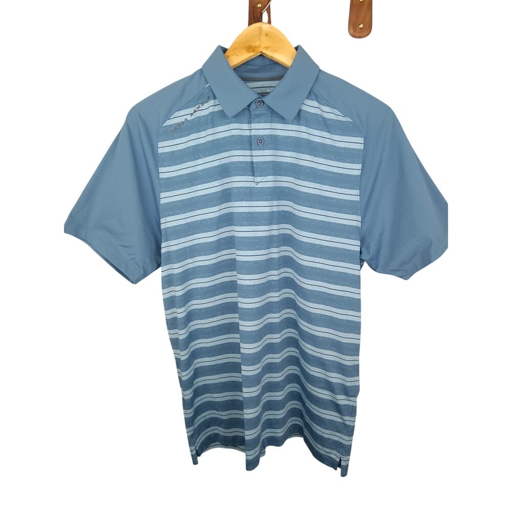 Under Armour Men's Light Blue Striped Golf Polo Shirt